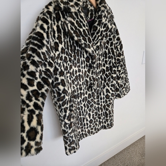 HELENE London women's leopard print faux fur coat | size xs - Picture 2 of 7